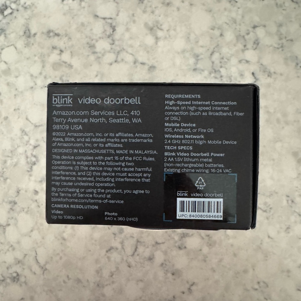 ✨ Blink Video Doorbell – Black | BRAND NEW | NWT ✨ - Picture 10 of 11